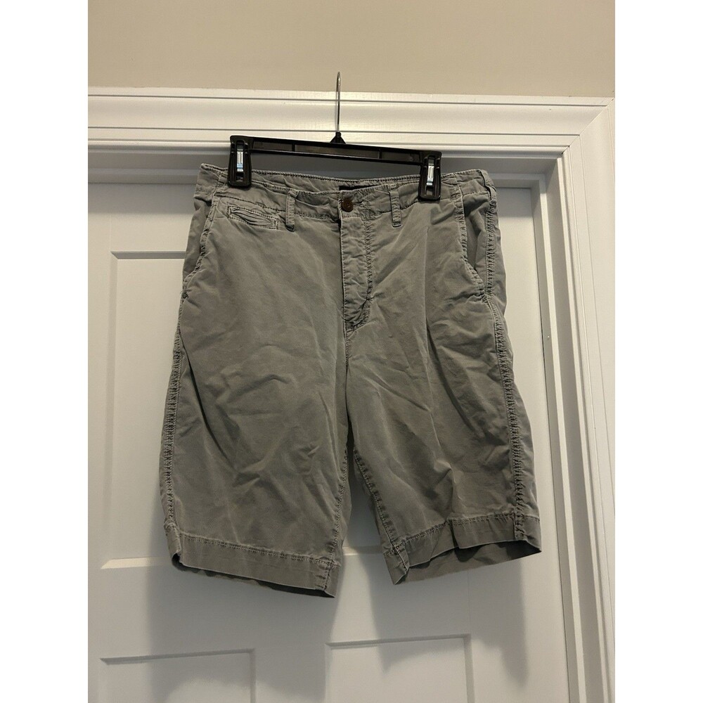 American Eagle Outfitters Shorts Mens 32 Gray Prep Chino Cotton 10 Inseam Casual